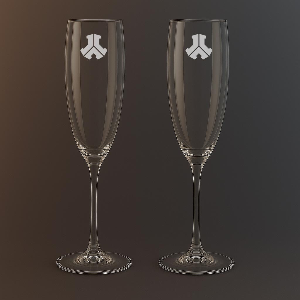 Champagneglas med DEFQON.1 motiv
