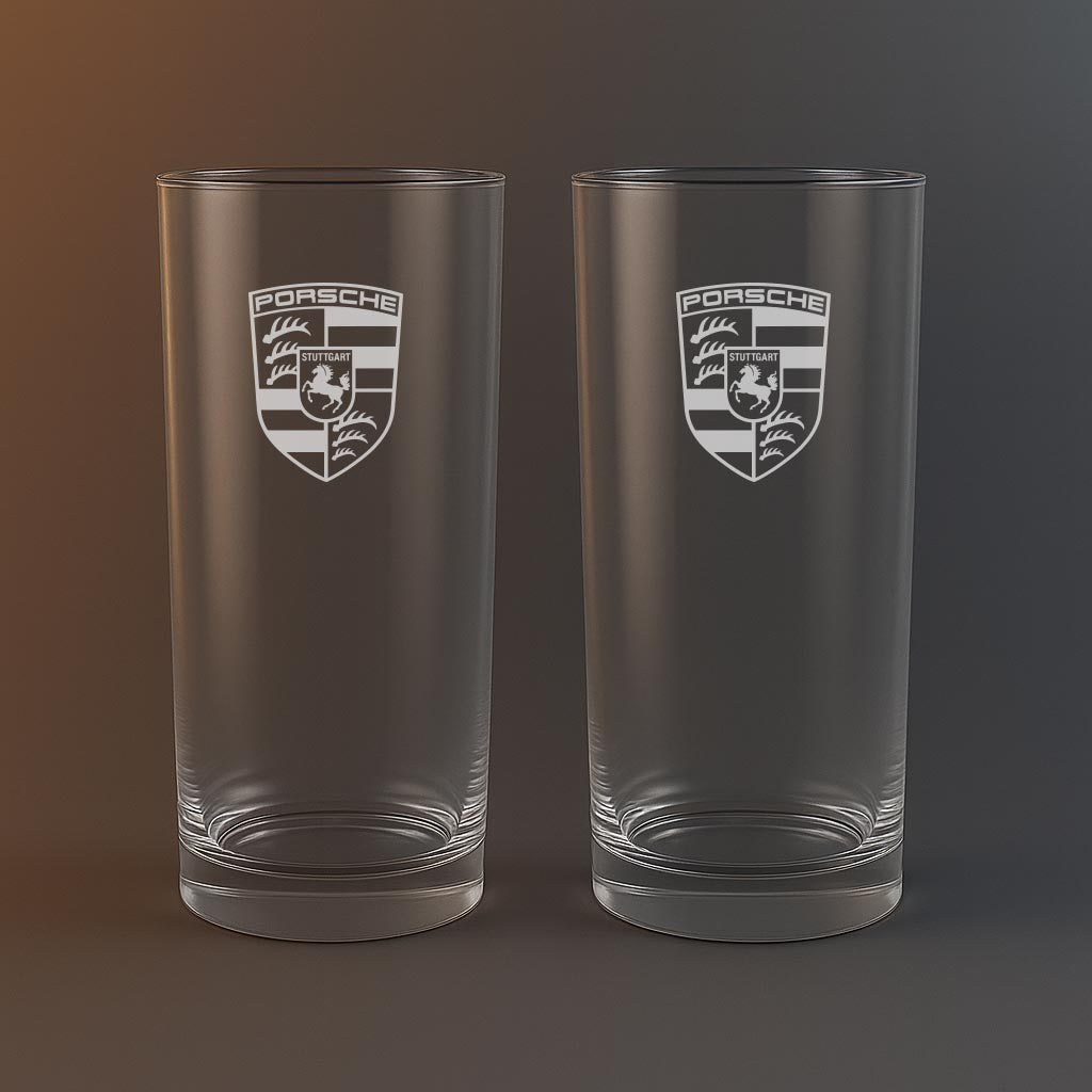 Drinkglas med Porsche motiv