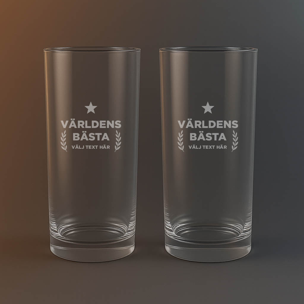 Drinkglas med texten Världen bästa
