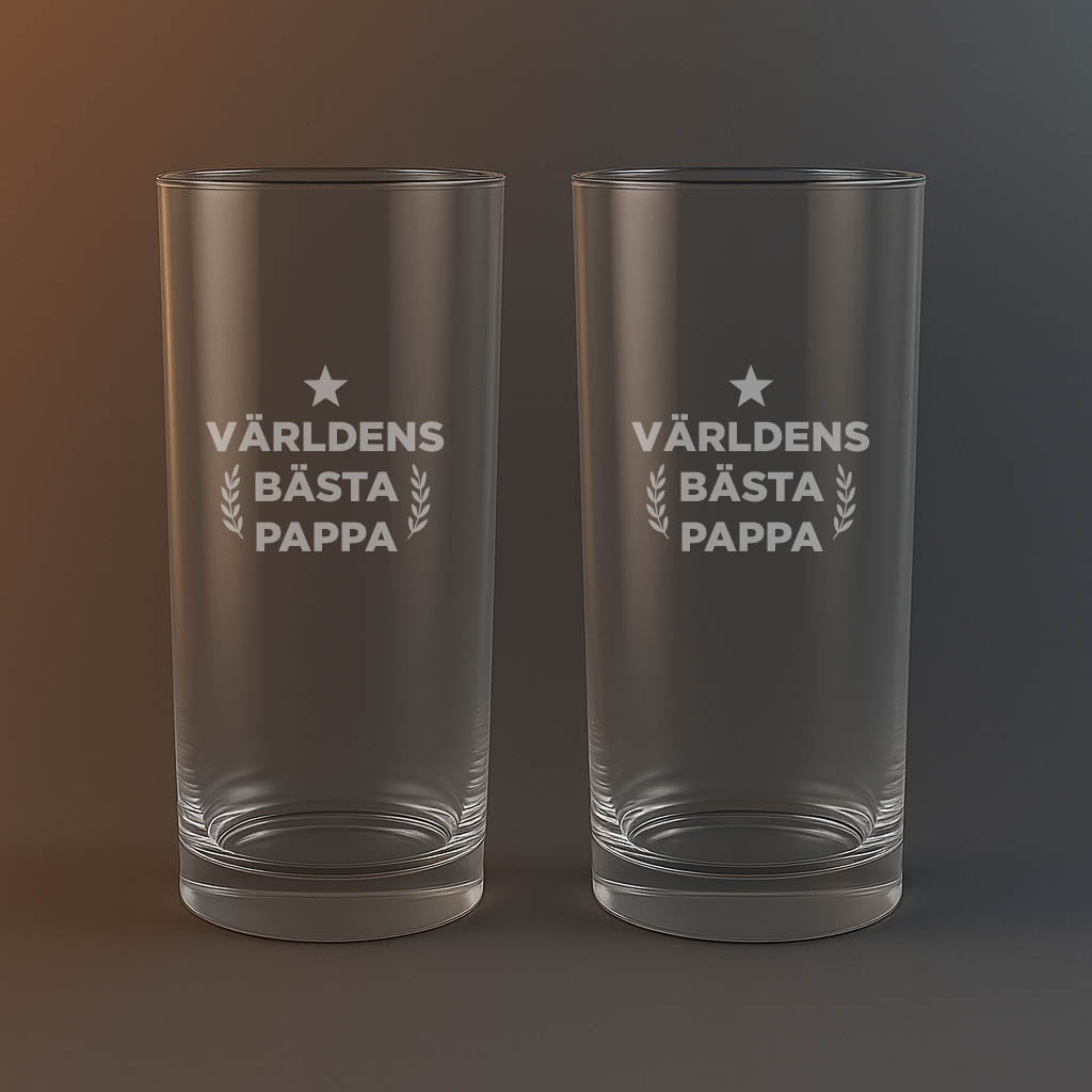 Drinkglas med texten Världen bästa pappa