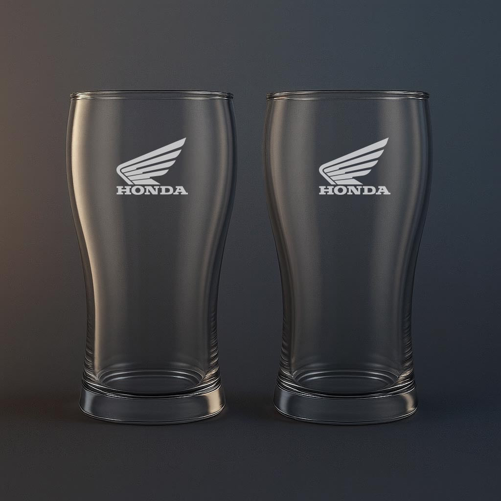 Ölglas med Honda motiv