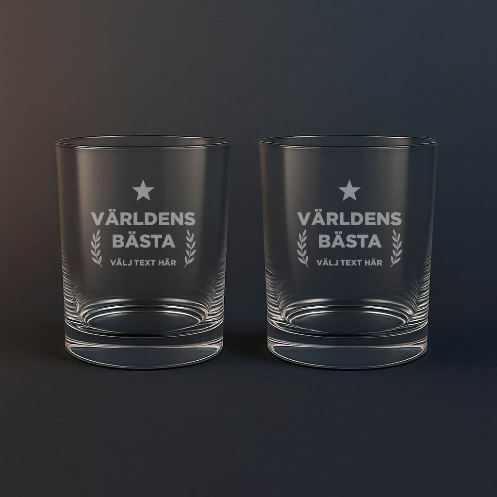 Whiskyglas med Världens bästa text