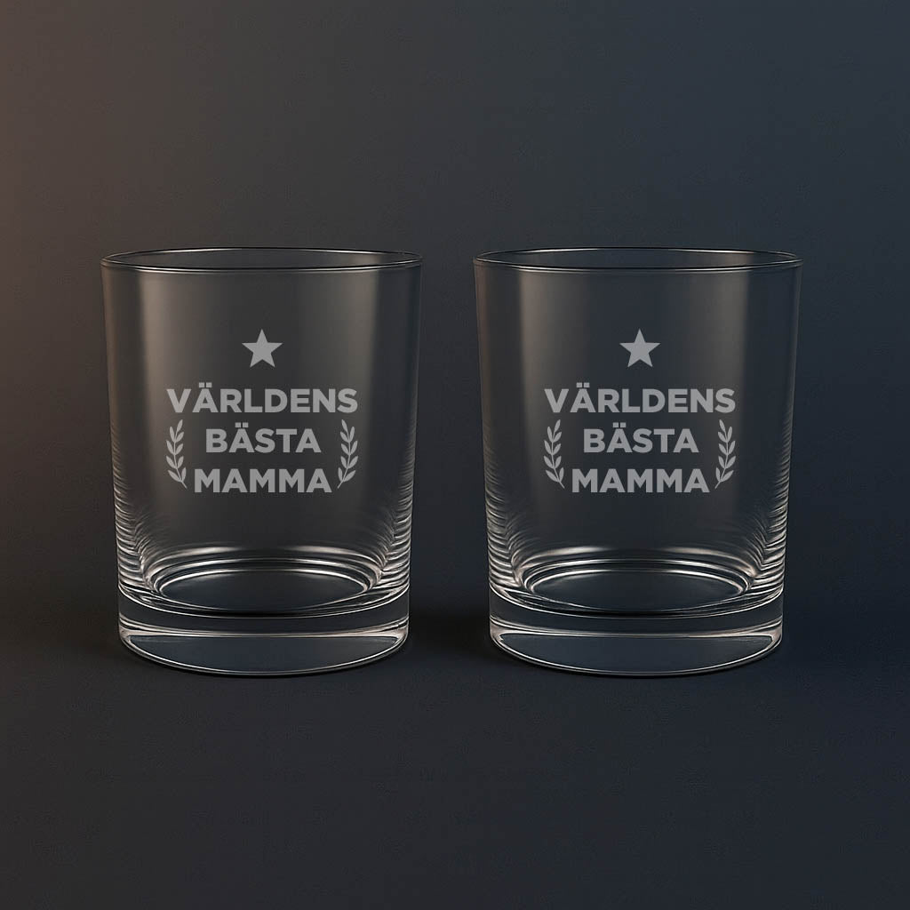 Whiskyglas med Världens bästa mamma motiv