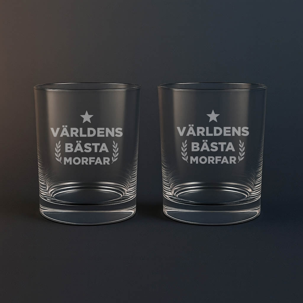 Whiskyglas med Världens bästa morfar motiv