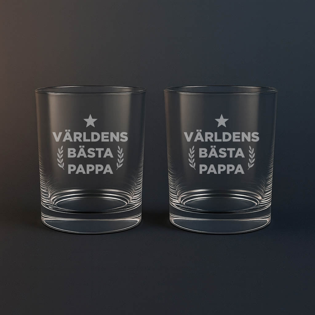 Whiskyglas med Världens bästa pappa motiv