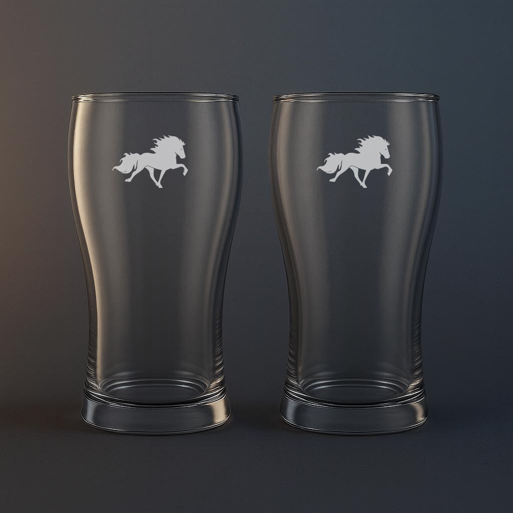 Ölglas med Islandshäst motiv