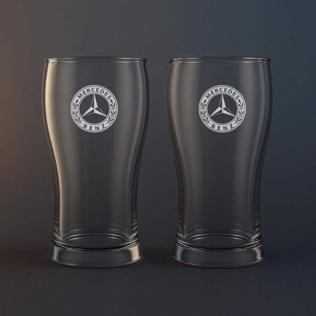 Ölglas med Mercedes Benz motiv
