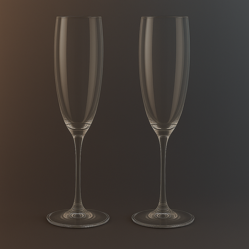 Champagneglas utan design