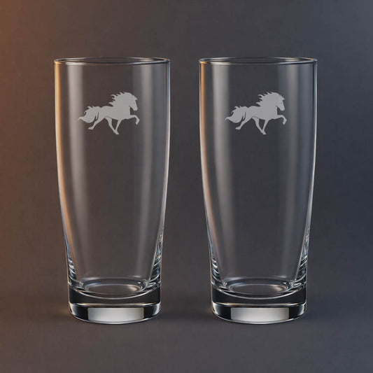 2st ölglas med islandshäst motiv