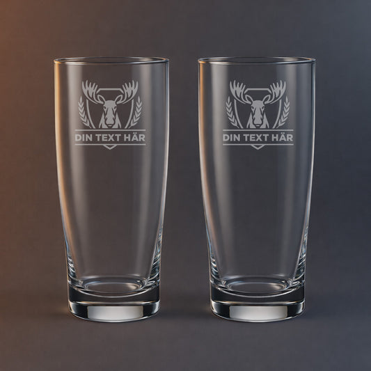 2st Ölglas med Älg motiv och egen text