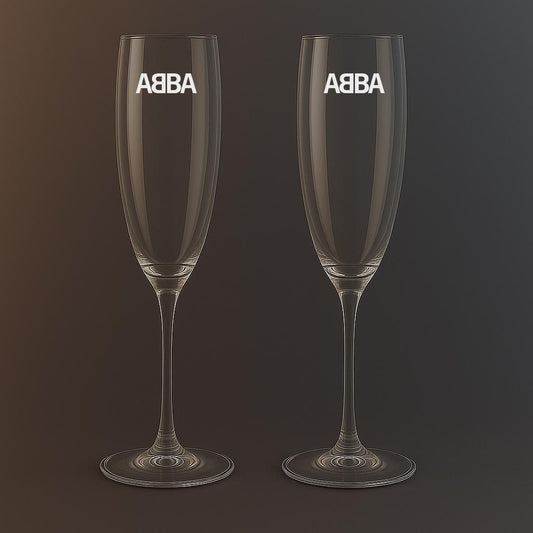 Champagneglas med ABBA motiv