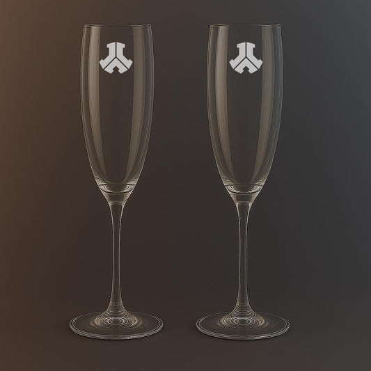 Champagneglas med DEFQON.1 motiv