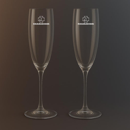 Champagneglas med Rammstein motiv