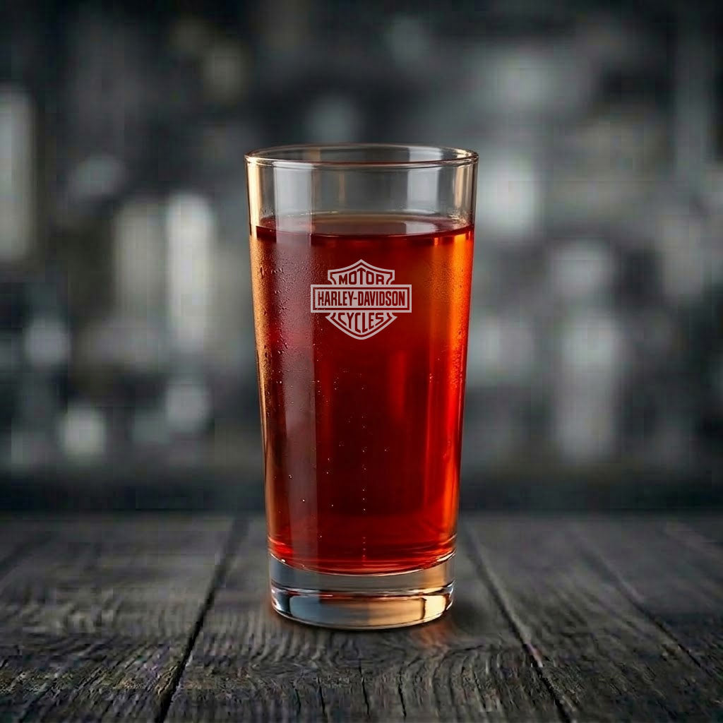 Drinkglas med Harley Davidson motiv