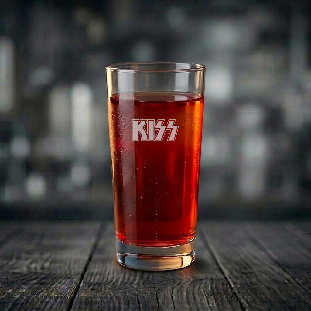 Drinkglas med Kiss motiv