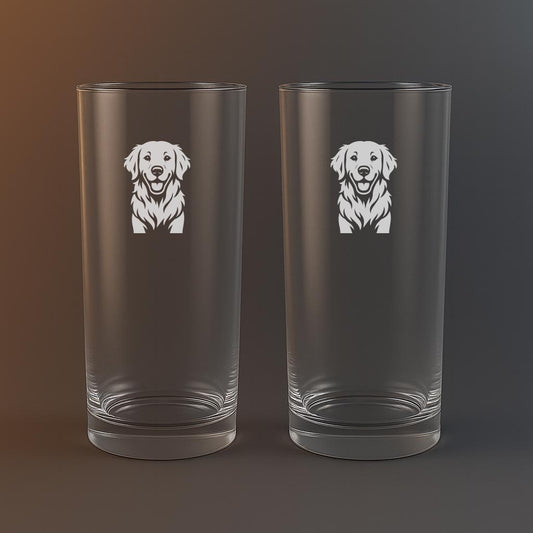 Drinkglas med Golden Retriever motiv