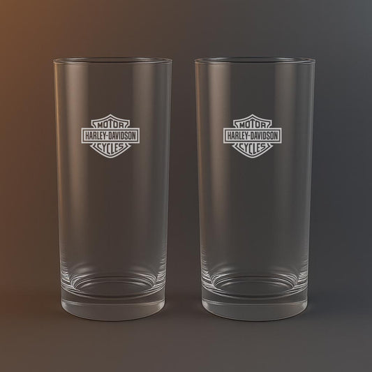 Drinkglas med Harley Davidson motiv