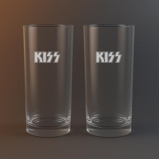 Drinkglas med Kiss motiv
