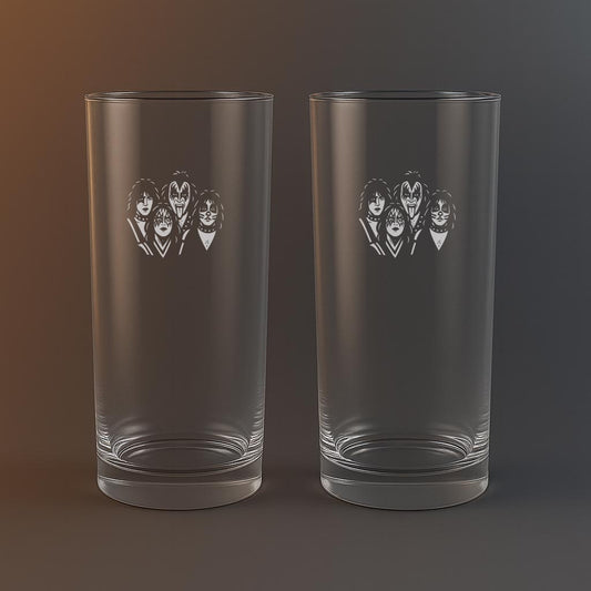 Drinkglas med Kiss motiv