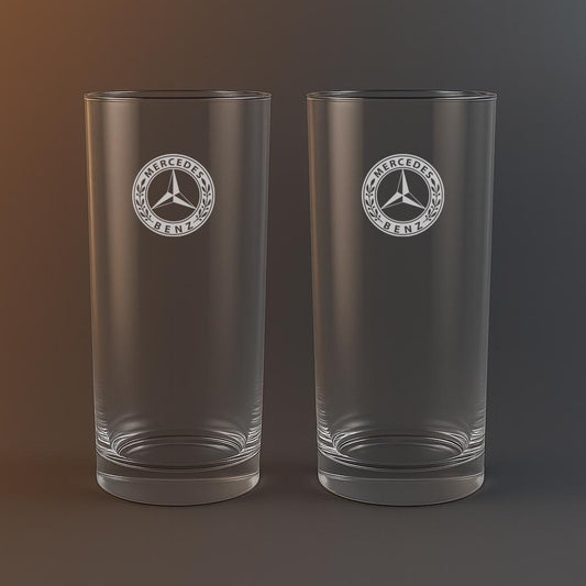 Drinkglas med Mercedes Benz motiv