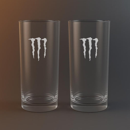 Drinkglas med Monster Energy motiv