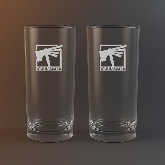 Drinkglas med Warhammer motiv