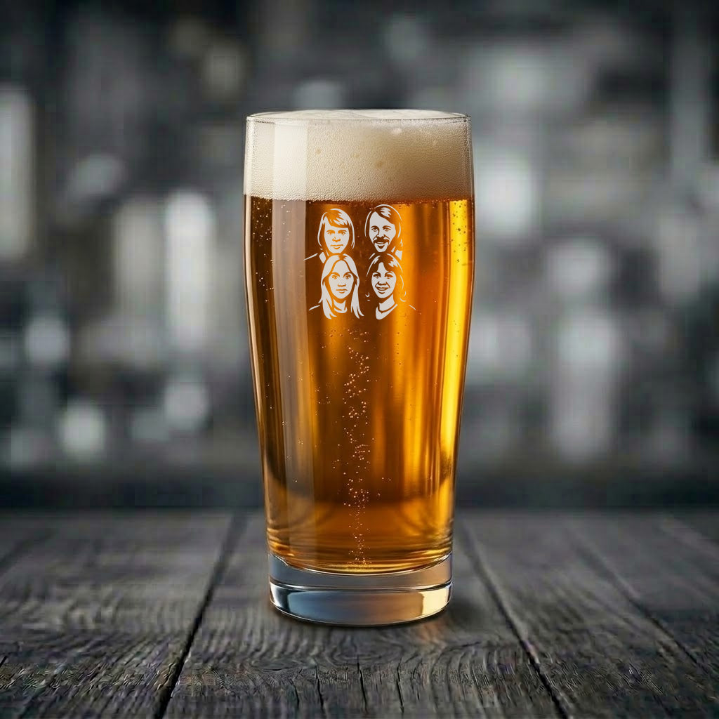 Ölglas med ABBA motiv