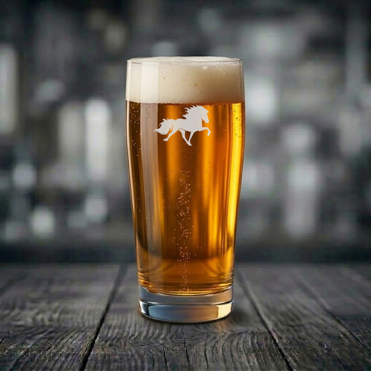 Ölglas med Islandshäst motiv