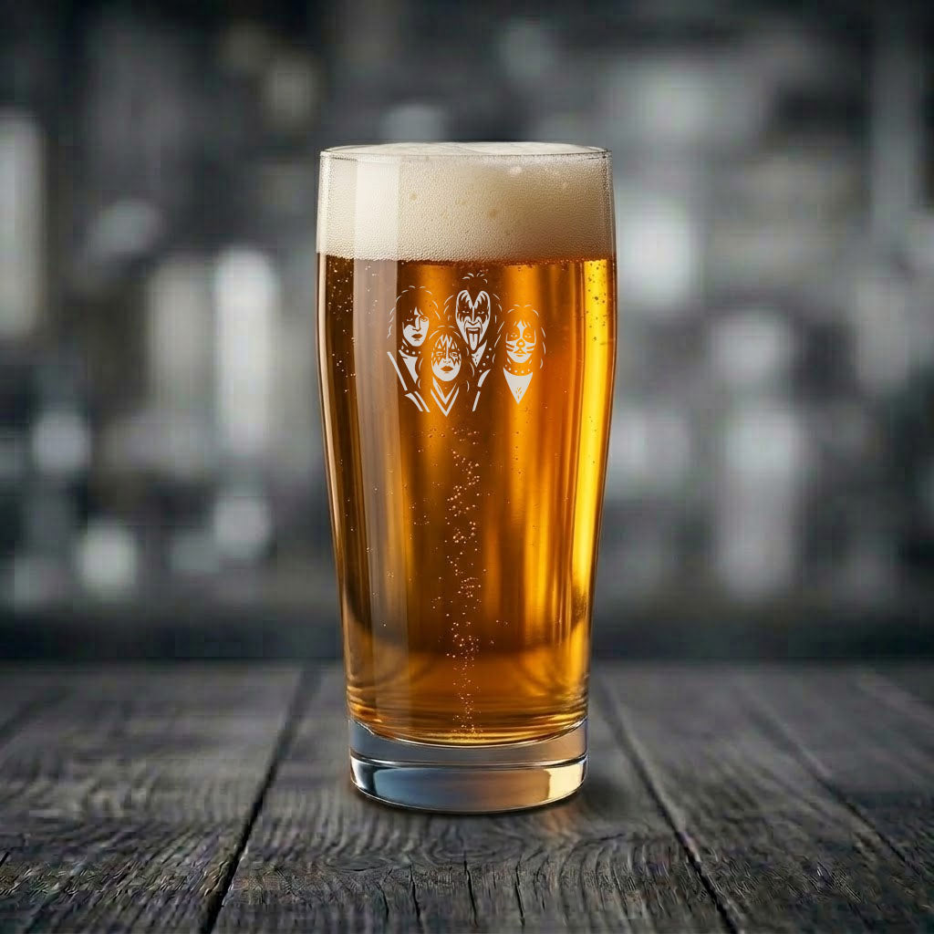Ölglas med Kiss motiv
