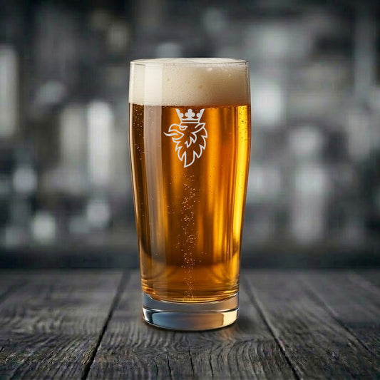 Ölglas med Saab motiv