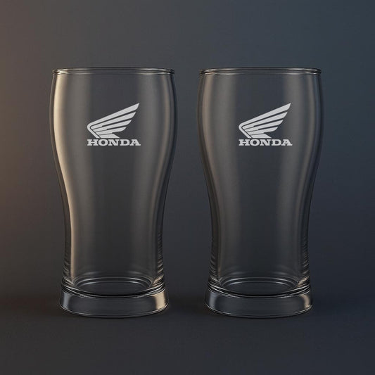 Ölglas med Honda motiv