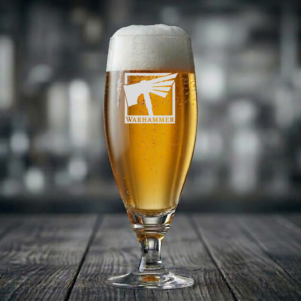 Ölglas med Warhammer motiv