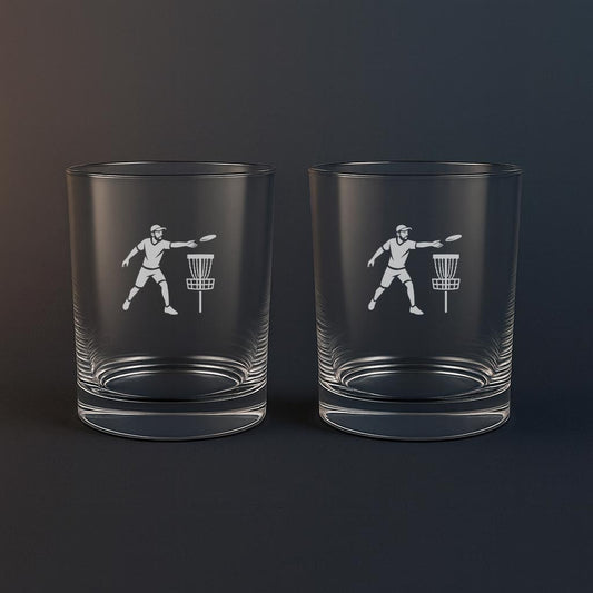 Whiskyglas med Discgolf motiv