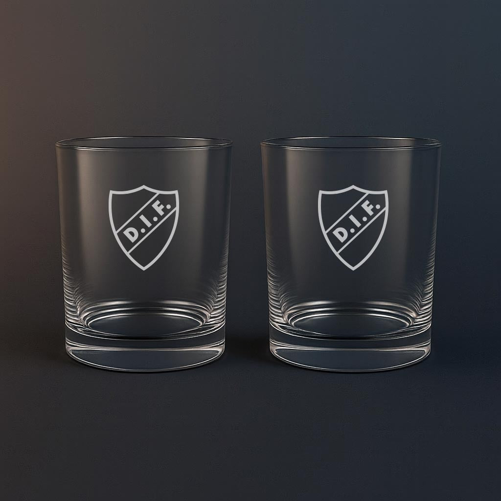 Whiskyglas med Djurgården motiv
