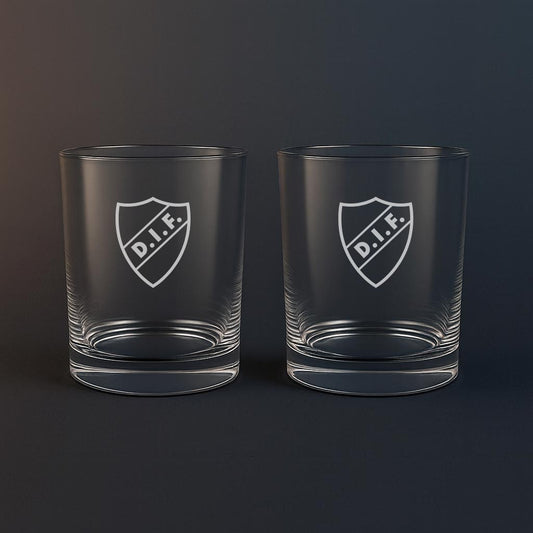 Whiskyglas med Djurgården motiv
