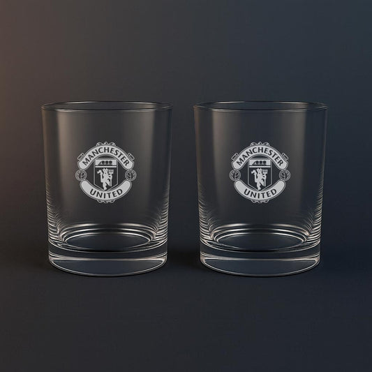 Whiskyglas med Manchester United motiv