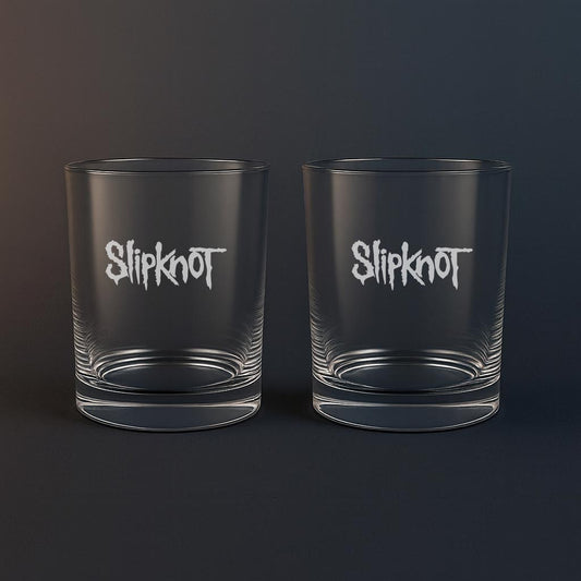 Whiskyglas med Slipknot motiv