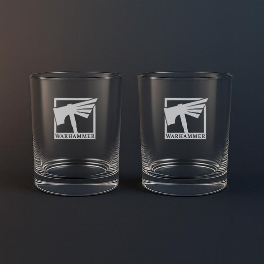Whiskyglas med Warhammer motiv
