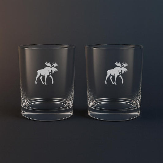 Whiskyglas med Älg motiv