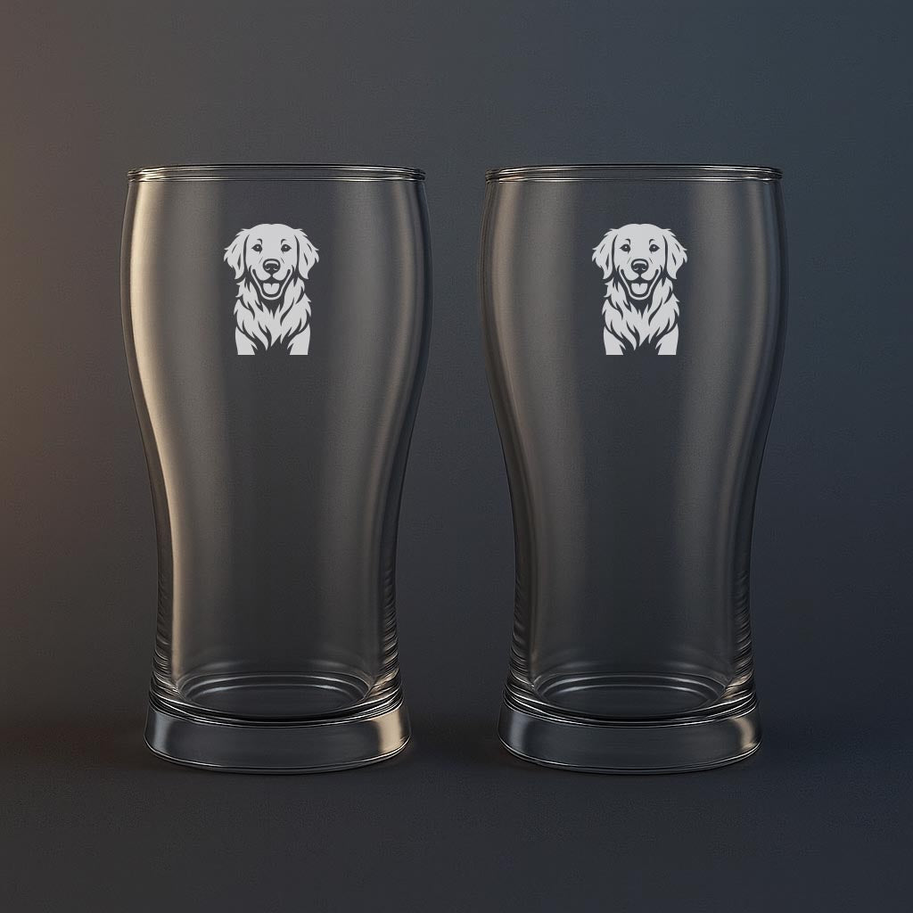 Ölglas med Golden Retriever motiv