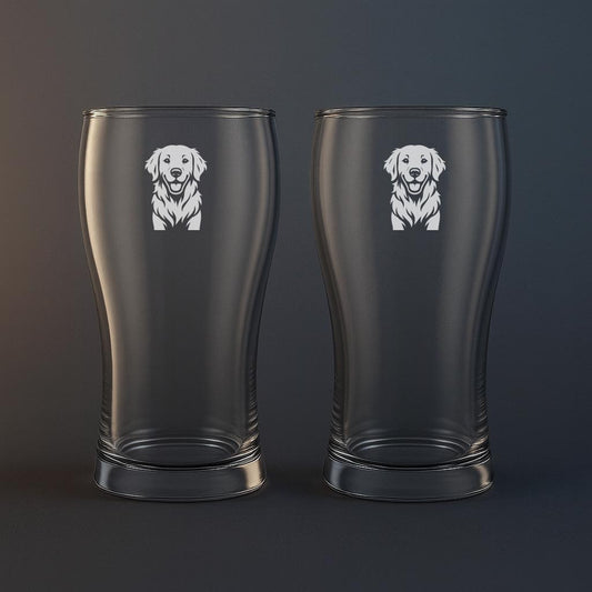 Ölglas med Golden Retriever motiv