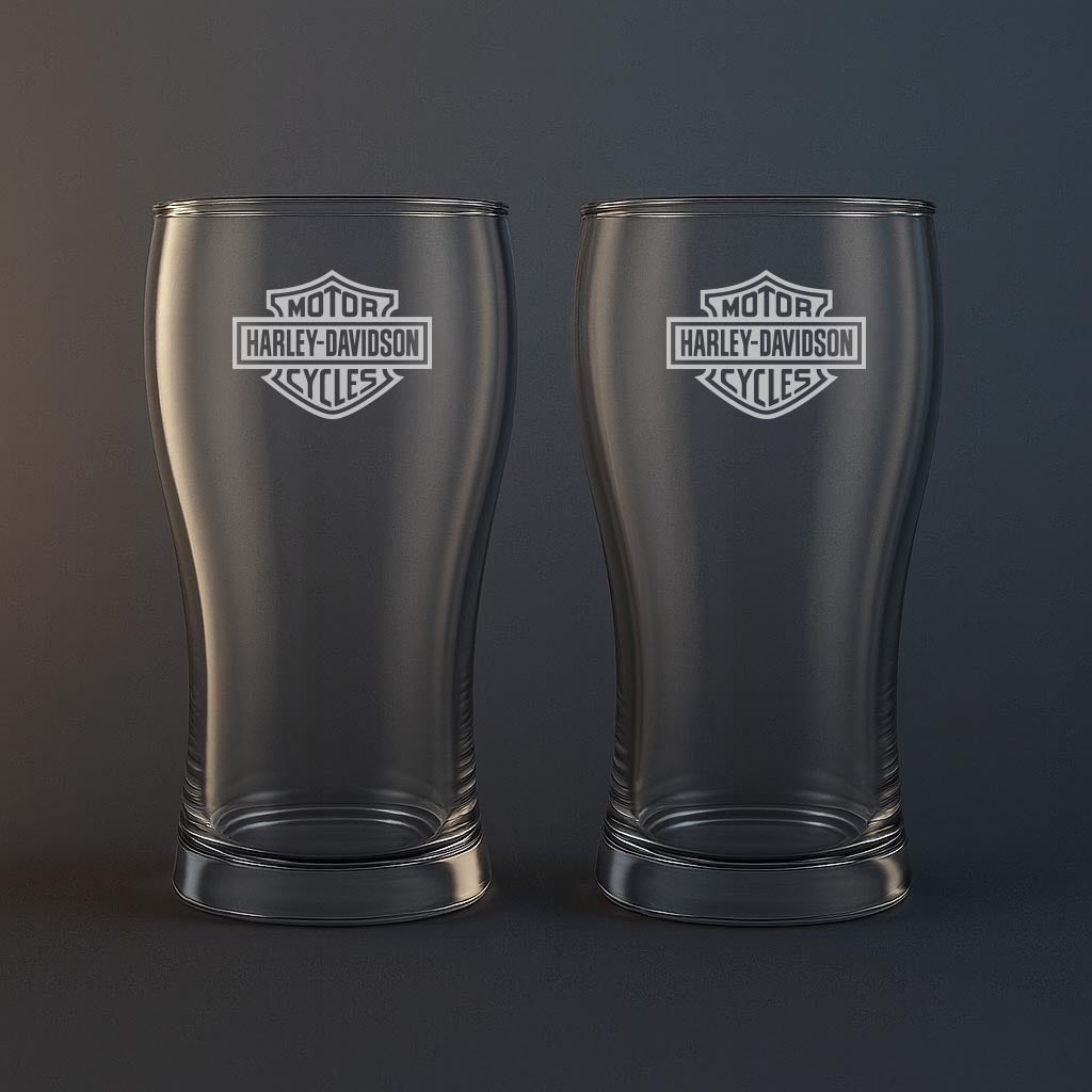 Ölglas med Harley Davidson motiv