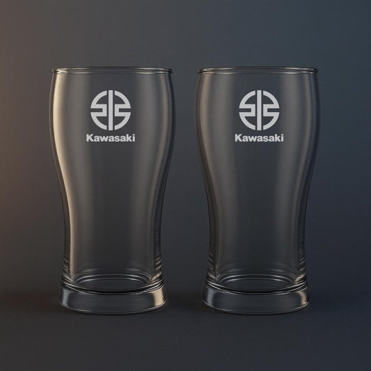 Ölglas med Kawasaki motiv