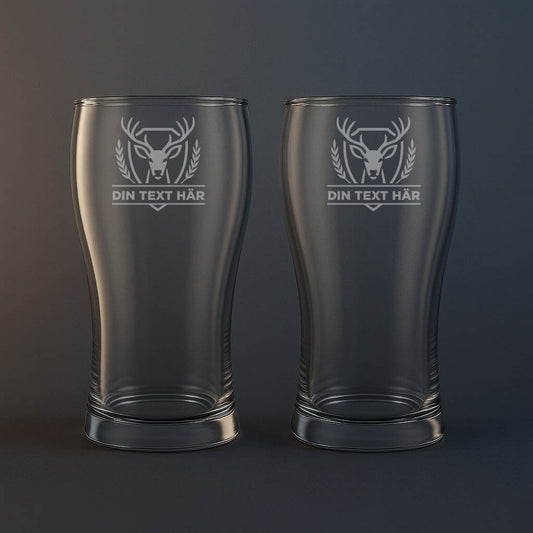 Ölglasglas med rådjur motiv och din egen text