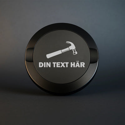 Svart Snusdosa i Metall - Hammare & Personlig Text